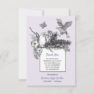 Songbird Bereavement Carte de remerciements