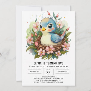 Songbird Children Bird Birthday Invitation