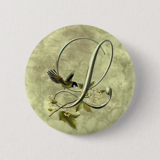 Songbird Initial L 2 Inch Round Button