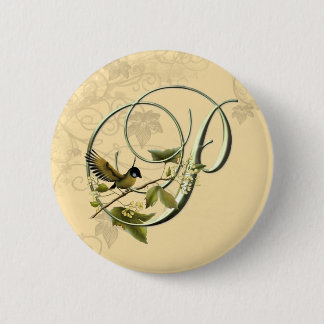 Songbird Initial P 2 Inch Round Button