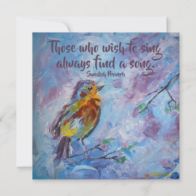 "Songbird of Hope" Flat Note Card (Front)