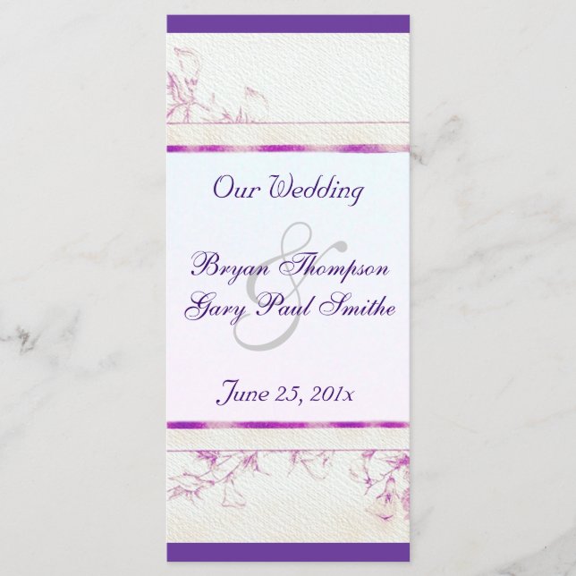 Songbird Shabby Chic WEDDING Programme (Devant)