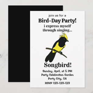 Songbird Tit Bird Funny Birdwatcher Birthday Invitation