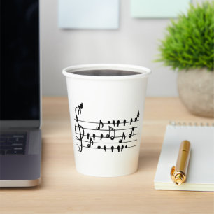 Songbird Treble Clef Art Paper Cups