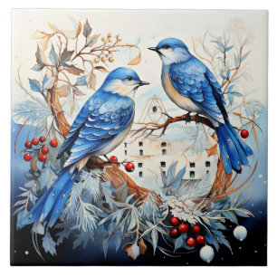 Songbirds, delightful illustration, tile