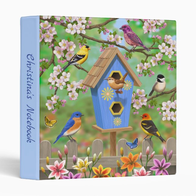 Songbirds Lily Garden Birdhouse Binder (Front/Spine)