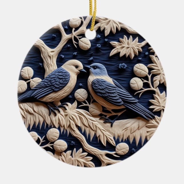Songbirds on Branch Ornament (Front)