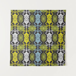 Songket Tenun Geometric Seamless Pattern with Crea Tapestry