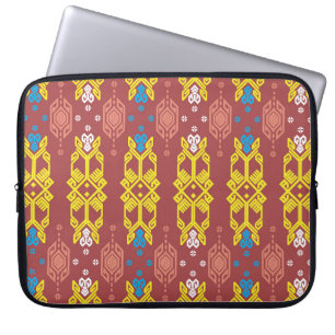 Songket Tenun Geometrik Seamless Pattern with Crea Laptop Sleeve