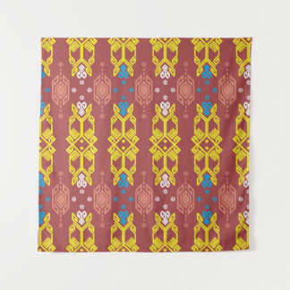 Songket Tenun Geometrik Seamless Pattern with Crea Tapestry