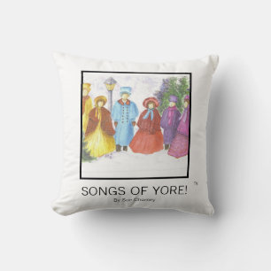 Songs of Yore Carolers Throw Pillow