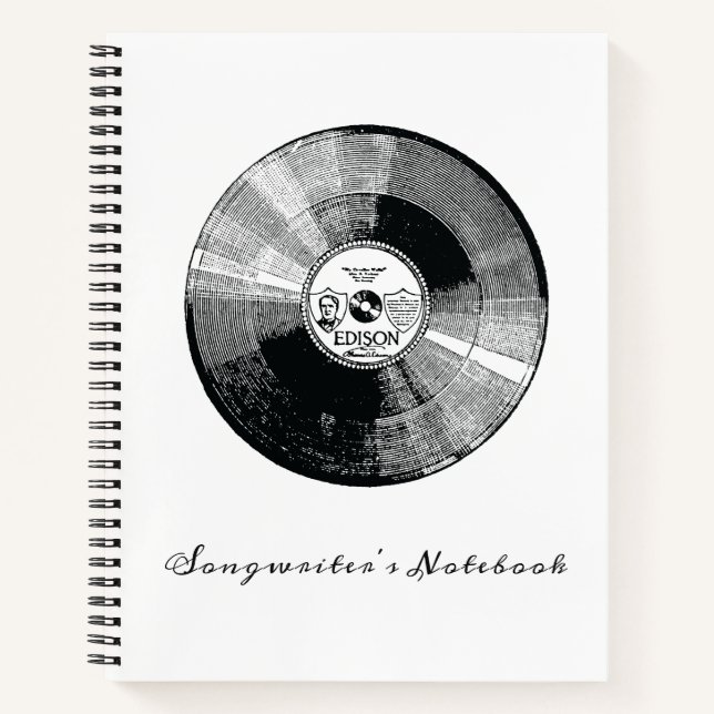 Songwriter's Notebook, record album, personalized Notebook (Front)