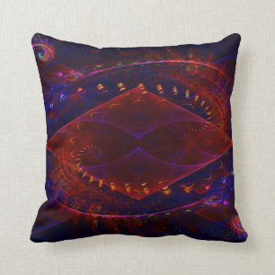 Sonic Fractal Flame Abstract Throw Pillow