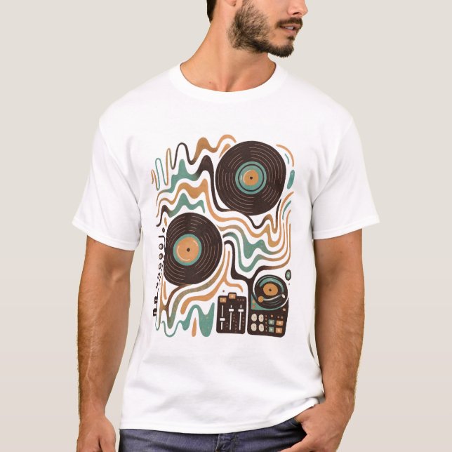 🎶 Sonic Mosaic – Abstract DJ Vibes T-Shirt (Front)