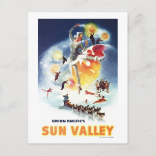 Sonja Henje Montage of Sun Valley Poster Postcard