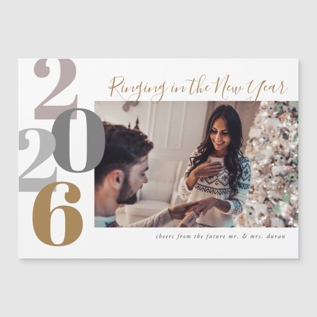 Sonnerie dans le Carte photo Fiançailles du Nouvel (Devant)