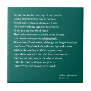Sonnet 116Let me not to the marriage of true minds Tile