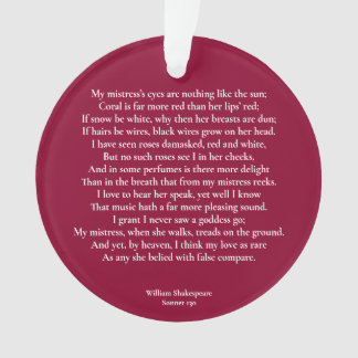 Sonnet 130 Les yeux de ma maîtresse ne sont rien