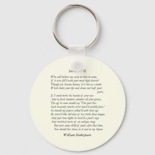 Sonnet # 17 by William Shakespeare Keychain