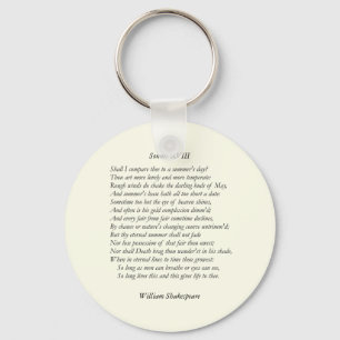 Sonnet # 18 by William Shakespeare Keychain
