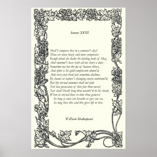 Sonnet # 18 by William Shakespeare Poster