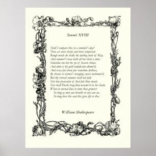 Sonnet # 18 by William Shakespeare Poster