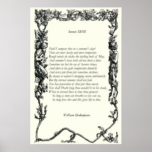 Sonnet # 18 by William Shakespeare Poster