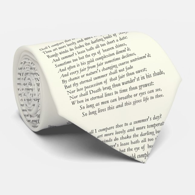 Sonnet # 18 by William Shakespeare Tie (Rolled)