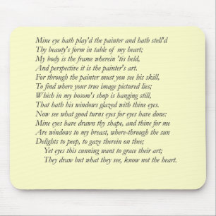 Sonnet # 24 by William Shakespeare Mouse Pad