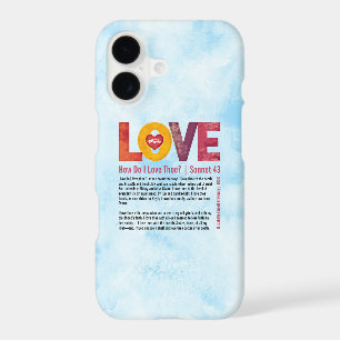 Sonnet 43 aquarelle bleue romantique personnalisab