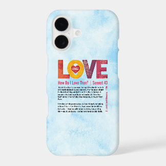Sonnet 43 aquarelle bleue romantique personnalisab