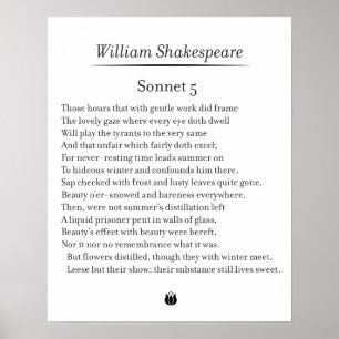 Sonnet 5 par William Shakespeare Poster