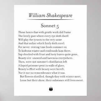 Sonnet 5 par William Shakespeare Poster