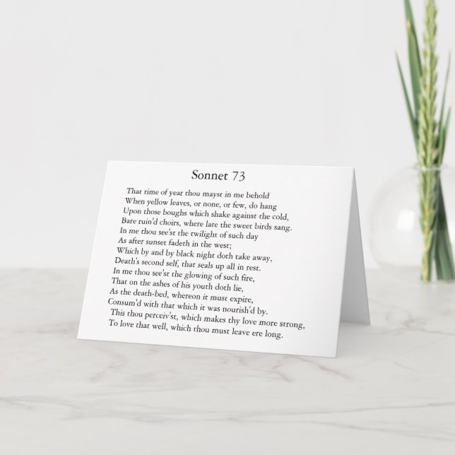 Sonnet 73 - Carte de voeux (Devant)