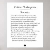 Sonnet 7 par William Shakespeare Poster