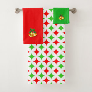 Sonnettes de Noël & Motif Green Red Diamond Star