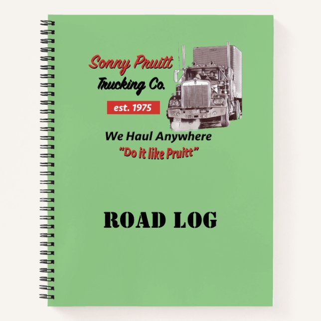Sonny Pruitt Trucking Company Road Log Notebook (Front)
