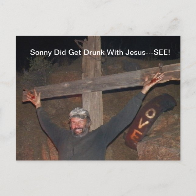 Sonny s'est saoulé avec la carte postale de Jésus (Devant)