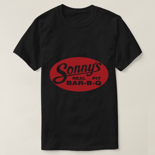 Sonny&x27;s BBQ Resto Sticker T-Shirt (Design Front)