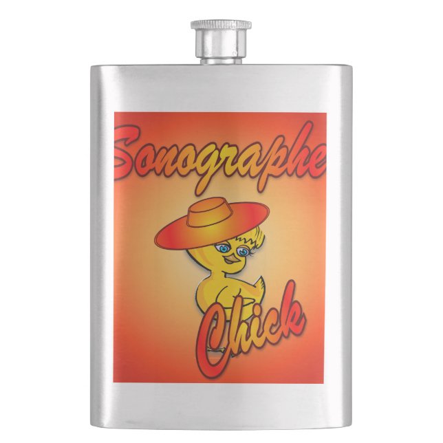 Sonographer Chick #5 Hip Flask (Front)
