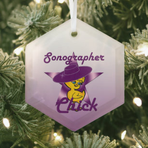 Sonographer Chick #9 Glass Ornament