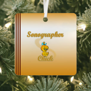 Sonographer Chick Metal Ornament