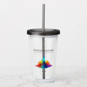 Sonographer-Colourful Ultrasound Waves Acrylic Tumbler