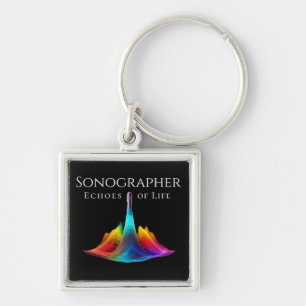 Sonographer-Colourful Ultrasound Waves Keychain
