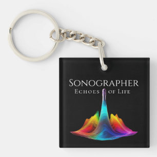 Sonographer-Colourful Ultrasound Waves Keychain