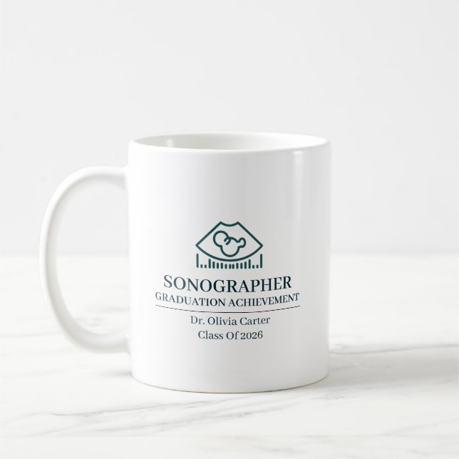 Sonographer Custom Name Since Year Coffee Mug (Left)