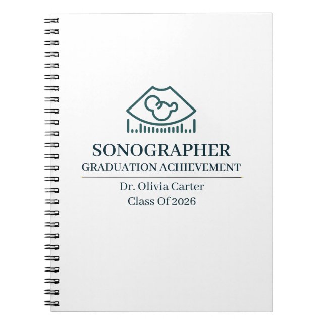 Sonographer Custom Name Since Year Notebook (Front)