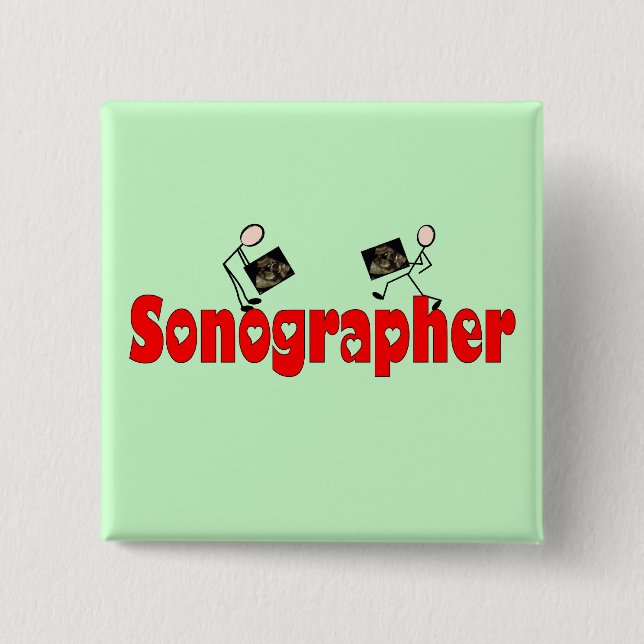 Sonographer Gifts 2 Inch Square Button (Front)