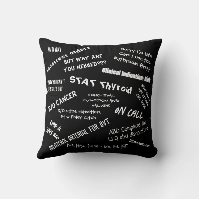 Sonographer Therapy Throw Pillow (Back)