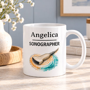 SONOGRAPHER Transducer Personalized Name Coffee Mug